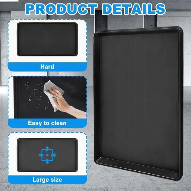 Alt view image 3 of 7 - 9Pcs Extra Large Auto Oil Drip Pan- 35.4 x 24 x1.6 Inches Oil Drip Tray for Under Car Plastic Oil Tray,Oil Catch Pan Replacement Tray to Keep Garage Floor Show Room Driveway Safe and Clean