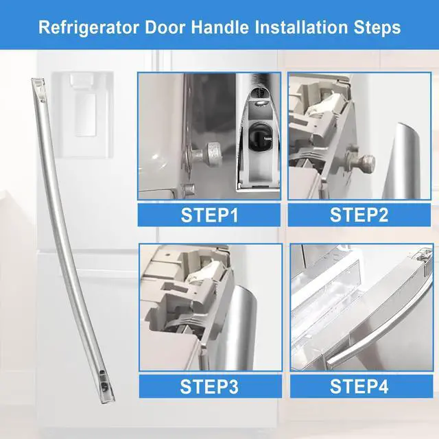 Alt view image 5 of 7 - DA97-20017A Freezer Door Handle Compatible with Samsung Refrigerator | Fit for Fridge RF24R7201SR RF23R6201SR RF23R6301SR RF28R7351SR RF27T5241SR The Outer Handle Of The Bottom Freezer Drawer