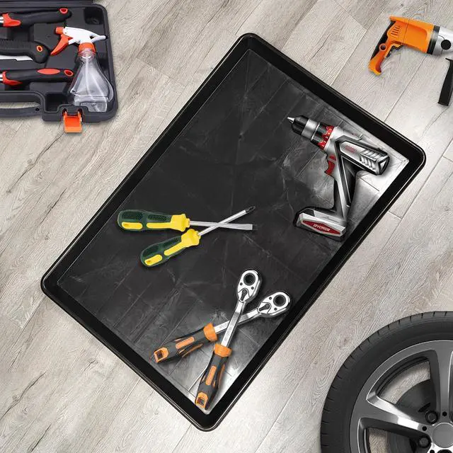 Alt view image 7 of 7 - 9Pcs Extra Large Auto Oil Drip Pan- 35.4 x 24 x1.6 Inches Oil Drip Tray for Under Car Plastic Oil Tray,Oil Catch Pan Replacement Tray to Keep Garage Floor Show Room Driveway Safe and Clean