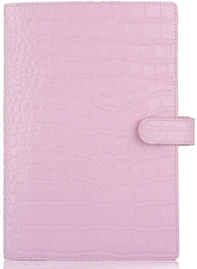 Main image of Genuine Leather a5 Planner Cover Personal Organizer, Compatible with Stalogy Hobonichi A5 Size Planner Notebooks (Croco-Pink)
