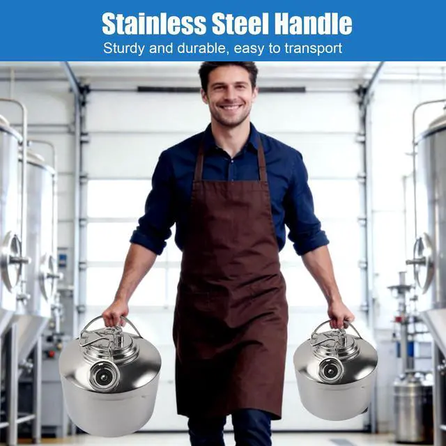 Alt view image 5 of 6 - 1.6 Gallon Stainless Beer Line Cleaning Keg Kegerator Line Cleaning Kit with 1 D Spears for D Coupler Mount, Efficient Keg Line Beer Line Cleaning Kit with Portable Handle for 1 HomeBrew Systems (6L)