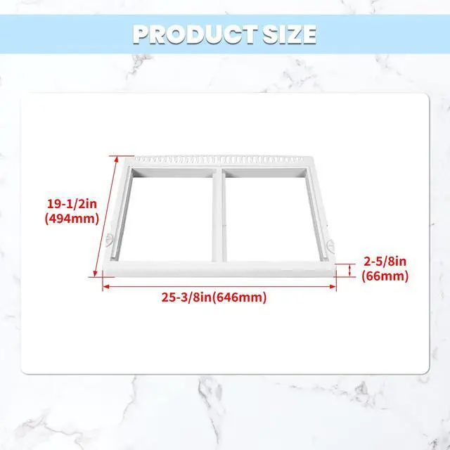 Alt view image 3 of 7 - 240364787 Crisper Pan Cover Compatible with Frigidaire Refrigerator Crisper Drawer Cover Shelf Frame W/O Glass Replacement for AP4432913 240364714 240364725 240364794 1512532 White