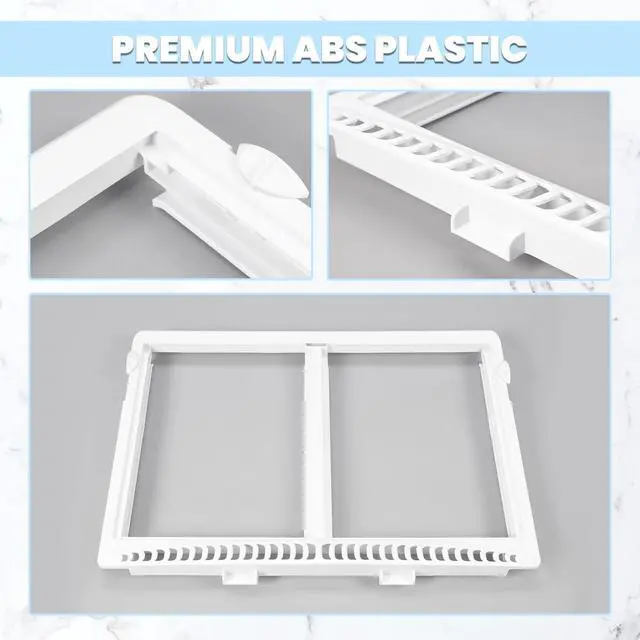 Alt view image 4 of 7 - 240364787 Crisper Pan Cover Compatible with Frigidaire Refrigerator Crisper Drawer Cover Shelf Frame W/O Glass Replacement for AP4432913 240364714 240364725 240364794 1512532 White