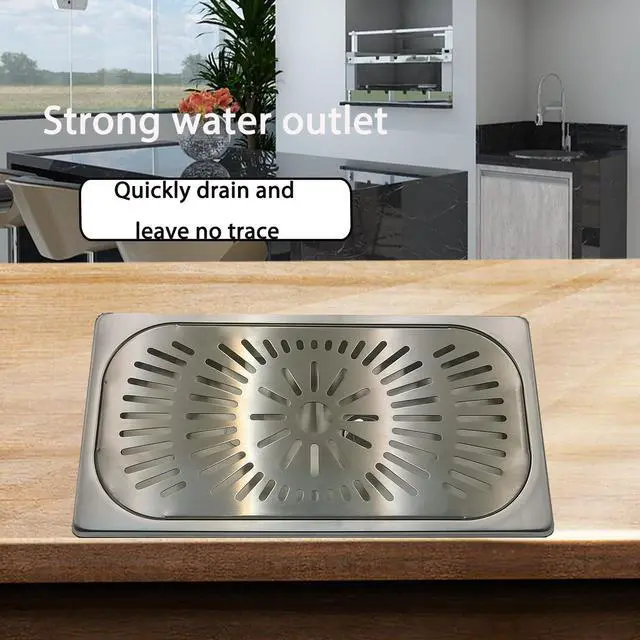 Alt view image 6 of 7 - Stainless Steel Drip Tray - Perfect for Homes, Clubs, Bars, Cafes, Restaurants, Hotels, Or Commercial Use - Easy to Clean, No Drainage Required (7 * 12.8inch)