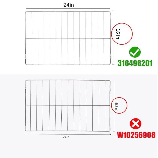 Alt view image 2 of 6 - Upgraded 316496201 Oven Rack 24-3/16 x 16 Inches Oven Rack Replace AP4040129, 316496207, 316404501 Compatible with GE Range Oven Stove (2 Pack)