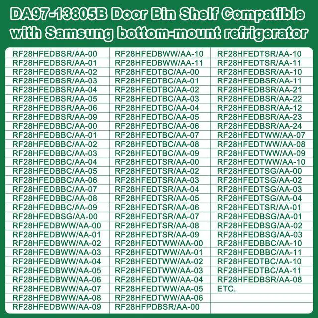Alt view image 3 of 7 - DA97-13805B Door Shelf Bin Compatible with samsung RF28HFEDBSR, RF28HFEDBWW, RF28HFEDTSR, etc, Part Number: 3534993,AP5915161, PS9604332, EAP9604332