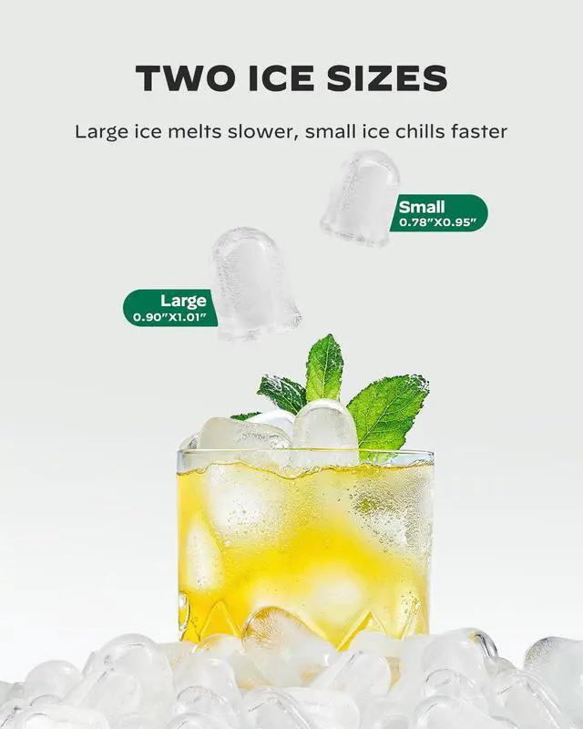Alt view image 3 of 7 - Ice Makers Countertop, 26 lbs per Day, Fast Ice in 6 Minutes, Self-Cleaning Ice Maker, Compact Countertop Ice Machine for Home, Kitchen/Office/Parties