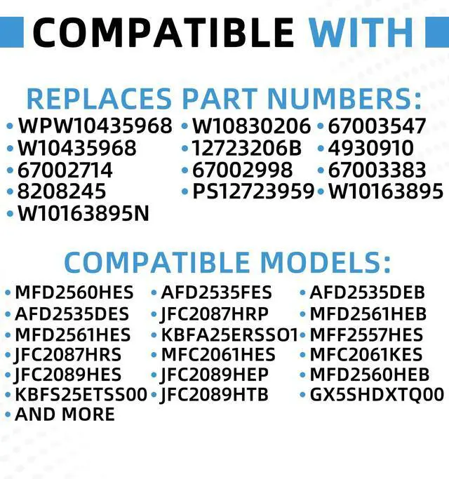 Alt view image 2 of 7 - W11368721 Upgraded French Door Gasket Seal Compatible with Whirlpool Kenmore Maytag Jenn-Air KitchenAid Ikea Replaces W10163895 W10163895N W10435968 W10830206 WPW10435968