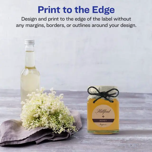 Alt view image 3 of 6 - ® Kraft Brown Round Labels, Sure Feed® Technology, 1.25" Diameter, 3,000 Kraft Brown Labels, Print-to-The-Edge, Laser/Inkjet Printable