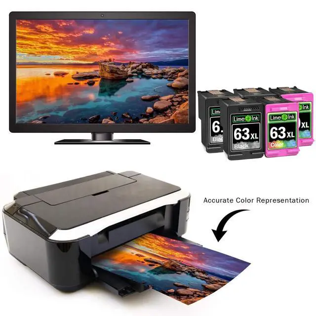 Alt view image 4 of 7 - Remanufactured Ink Cartridge Replacement for HP Ink 63 for HP 63xl Ink Cartridge Combo Pack 63 cartridges for officejet 3830 Printer cartridges XL 5pk