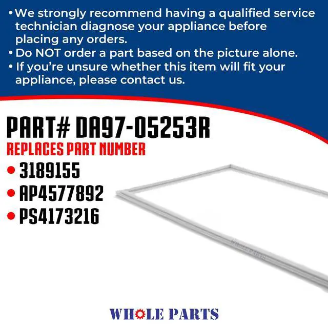 Alt view image 3 of 7 - Upgraded Refrigerator Fresh Food French Door Seal Gasket (Gray) Part# DA97-05253R - Replacement & Compatible with Some Samsung Refrigerators