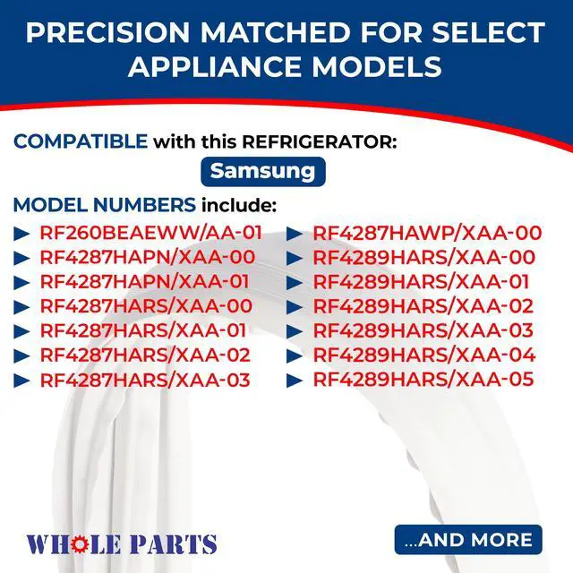 Alt view image 4 of 7 - Upgraded Refrigerator Fresh Food French Door Seal Gasket (Gray) Part# DA97-05253R - Replacement & Compatible with Some Samsung Refrigerators