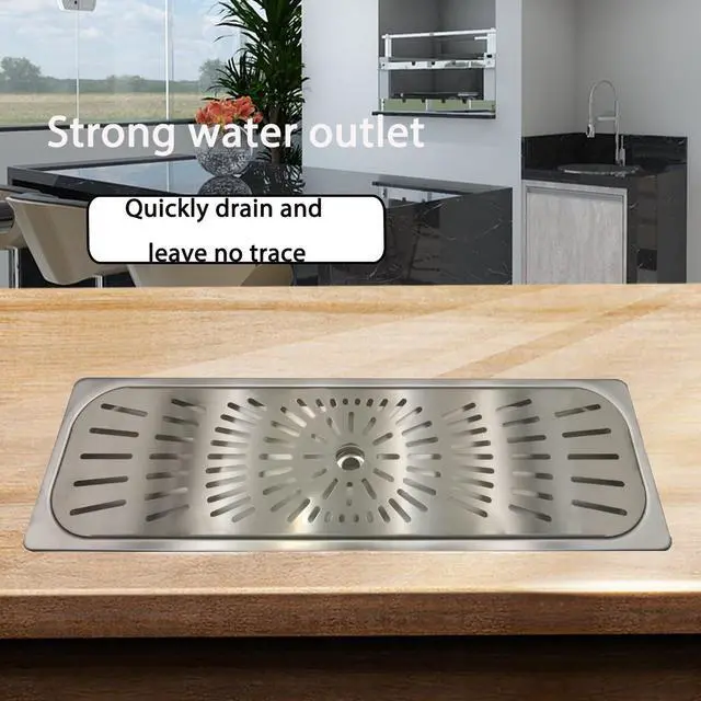 Alt view image 7 of 7 - Stainless Steel Drip Tray - Perfect for Homes, Clubs, Bars, Cafes, Restaurants, Hotels, Or Commercial Use - Easy to Clean, No Drainage Required (6.4 * 20.9inch)