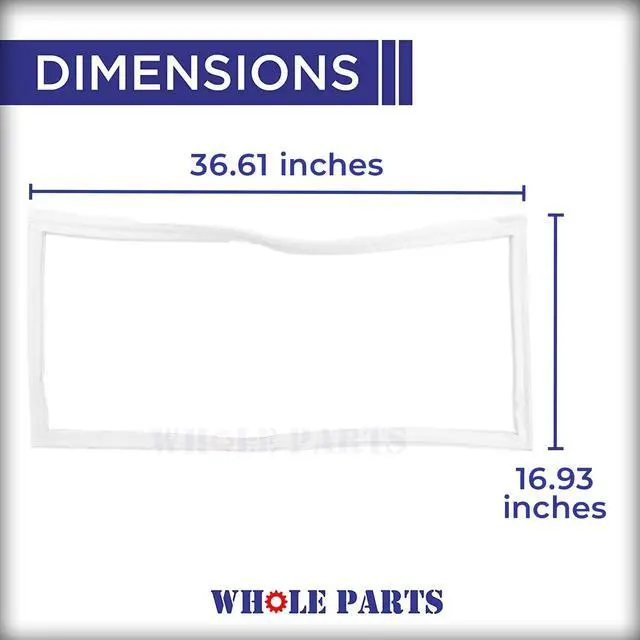 Alt view image 2 of 7 - Upgraded Refrigerator French Seal Gasket with Flap, (Magnetic Strip Inside), Single Piece, Part# WR14X10238 - Replacement and Compatible with Some GE Refrigerator