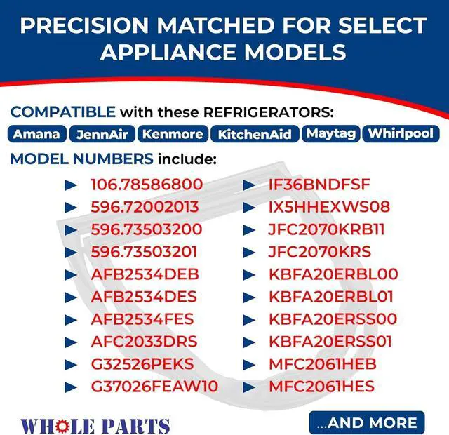 Alt view image 4 of 7 - Upgraded Refrigerator French Door Gasket (Black) Part # W11368721 - Compatible with Some Amana, Jenn Air, Kenmore, Kitchen Aid, Maytag and Whirlpool Refrigerators, W11368721 (S)