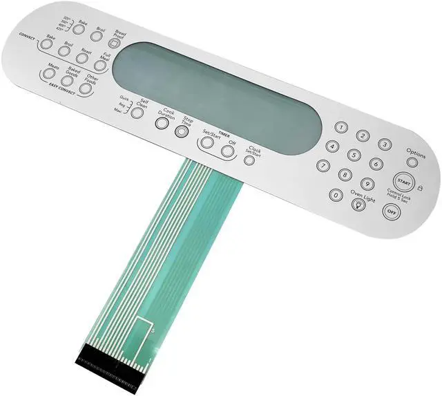 Main image of 9756559ES Switch Membrane No Metal Plate Compatible with Whirlpool Oven | Replacement for WP9756559ES,AP6013948,9756559ES,1066317, PS11747180Fits Model KGSA906PSS00,KGRA806PSS00,KGRA806PSS02,ect