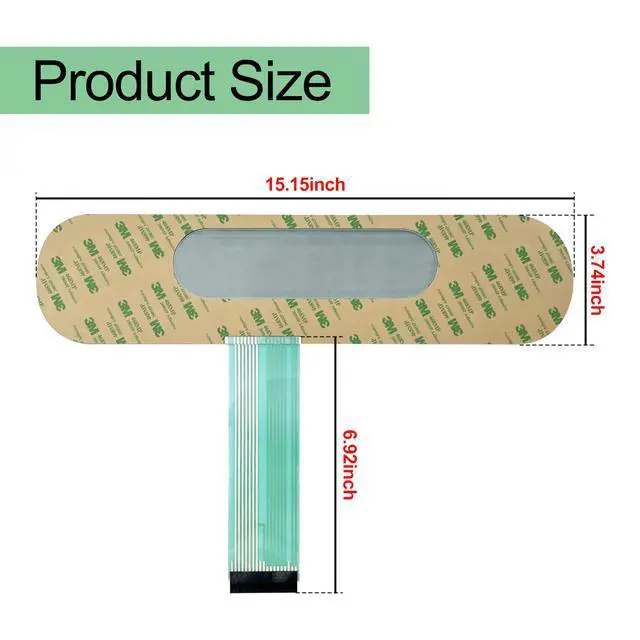 Alt view image 3 of 5 - 9756559ES Switch Membrane No Metal Plate Compatible with Whirlpool Oven | Replacement for WP9756559ES,AP6013948,9756559ES,1066317, PS11747180Fits Model KGSA906PSS00,KGRA806PSS00,KGRA806PSS02,ect