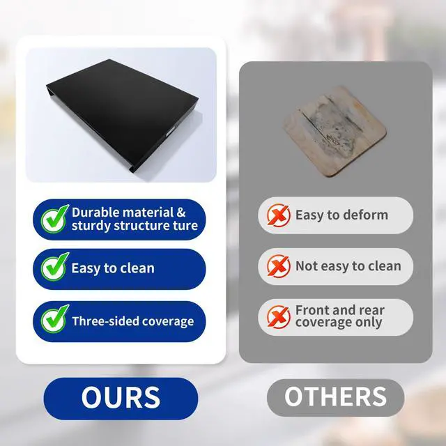 Alt view image 4 of 7 - Metal Gas Stove Cover Board, 30 x 22 x 3 Inch Gas Stove Top Covers with Handle, Noodle Board Gas Stove Cover, Fits Home Gas & Electric Stoves, Easy-Clean Kitchen Storage