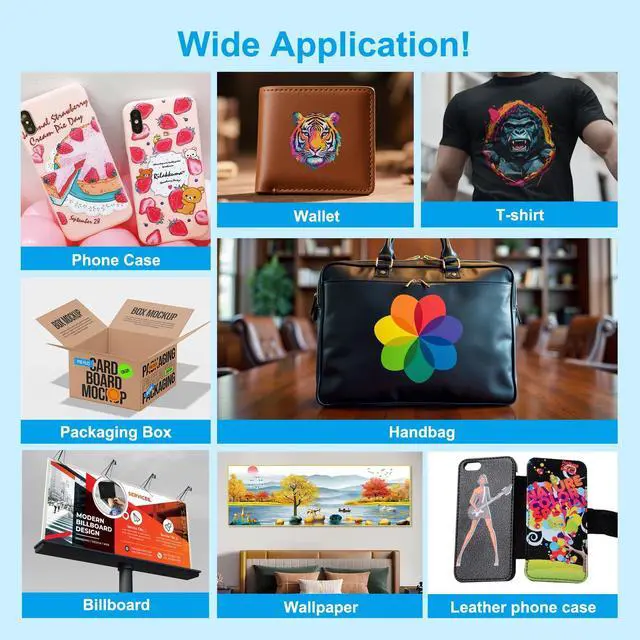 Alt view image 6 of 7 - 6-Pack Soft UV Ink for Soft Materials (Flexible Type) - BK C M Y WH Varnish, 500ML - Ultraviolet UV ink for XP600 i3200 TX800 DX5 DX6 DX7 1390 i1600 DX10 printhead, Ultraviolet LED Curing