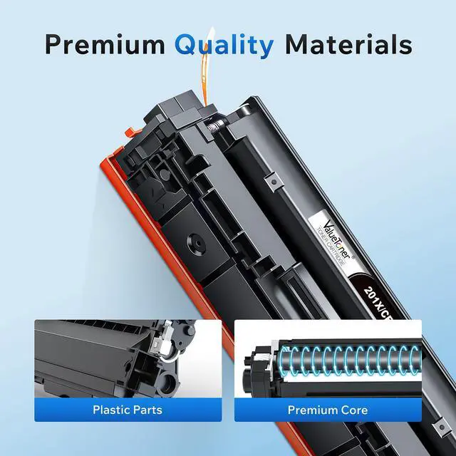 Alt view image 5 of 7 - 201A Toner Cartridge Compatible for HP 210A 201X (4-Pack) | Compatible for HP 210A Works with HP Color LaserJet Pro MFP M277dw M252dw M277c6 M277n M277 M252n (Black Cyan Magenta Yellow)