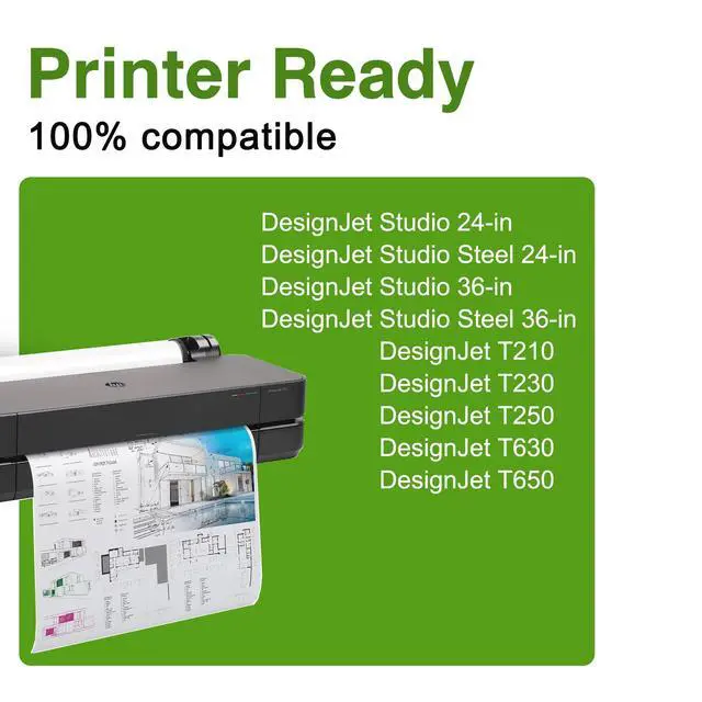 Alt view image 2 of 7 - 712 712XL Black Ink Cartridge 2-Pack(3ED71A), Up to 3000 Pages Per Cartridge, Replacement for HP 712, Fits DesignJet T210 T230 T630 T650 Studio Large Format Plotter Printer