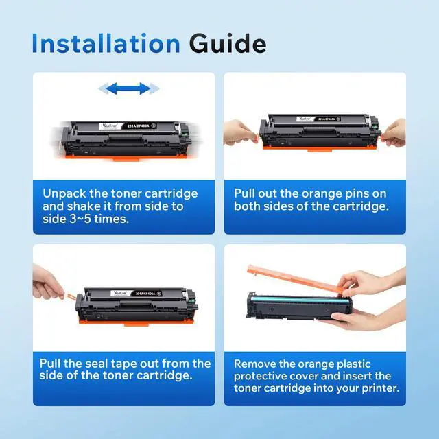 Alt view image 7 of 7 - 201A Toner Cartridge Compatible for HP 210A 201X (4-Pack) | Compatible for HP 210A Works with HP Color LaserJet Pro MFP M277dw M252dw M277c6 M277n M277 M252n (Black Cyan Magenta Yellow)