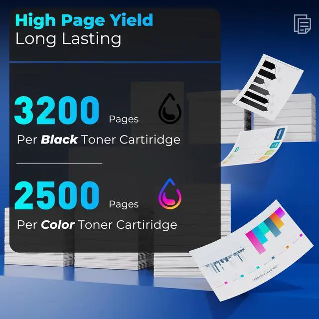 Alt view image 3 of 7 - 202X Toner Cartridges 4Pack Color Laser jet Pro MFP M281FDW M254DW M281CDW Compatible for HP 202X Toner Cartridges Combo Pack Compatible for Color Laser jet Pro MFP M281FDW M281CDW M281FDN M254DW M254
