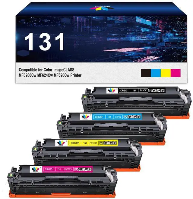 Main image of 131 Toner Cartridge Replacement for Canon 131 mf8280cw Toner | for Color ImageCLASS MF8280Cw MF624Cw MF628Cw Printer (Black, Cyan, Magenta, Yellow,4 Pack)