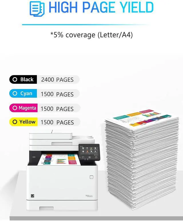 Alt view image 2 of 5 - 131 Toner Cartridge Replacement for Canon 131 mf8280cw Toner | for Color ImageCLASS MF8280Cw MF624Cw MF628Cw Printer (Black, Cyan, Magenta, Yellow,4 Pack)