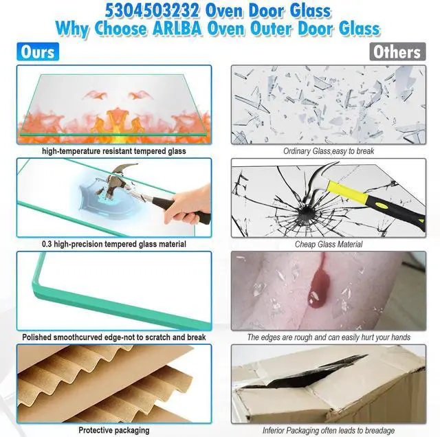 Alt view image 6 of 7 - Upgraded 20.12"x12.95" 5304503232 Range Inner Door Glass Replacement Compatible with Frigidaire,Kenmore and Crosley Oven Inner Door Glass 316237100 316117507 316117506 316117504 316117503 316117500