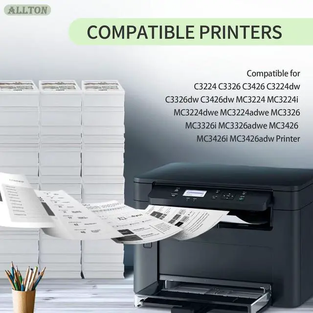 Alt view image 2 of 6 - C3210 C3326 C3224 Toner Cartridge (with Chip) High Yield C3210K0 C3210C0 C3210M0 C3210Y0 Toner Replacement for Lexmark C3224 C3326 C3426 MC3224 MC3326 MC3426 Printer (4-Pack)