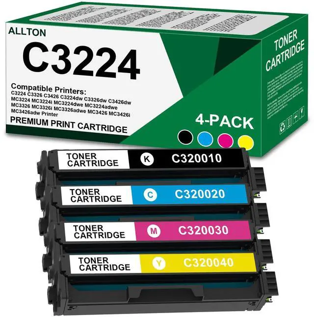 Main image of C3210 C3326 C3224 Toner Cartridge (with Chip) High Yield C3210K0 C3210C0 C3210M0 C3210Y0 Toner Replacement for Lexmark C3224 C3326 C3426 MC3224 MC3326 MC3426 Printer (4-Pack)