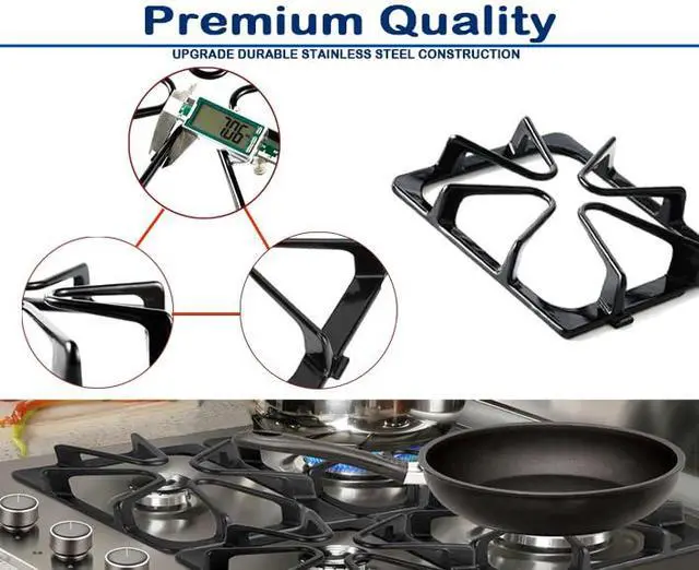 Alt view image 3 of 6 - Burner Grates W10447925 Stove Replacement Parts for Whirlpool Stove Grates Top-Cast Iron Surface Burner Oven Grates for Amana, Kenmore, Inglis, Kirkland-8.3'' x 8.8'' Gas Stove Range Grates