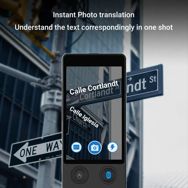 Alt view image 6 of 7 - Translator Device W12S Support 144 Languages and Accents 98% High Accuracy Rapid Two Way Translation in 1s with Protective Case and Lanyard W12S Black