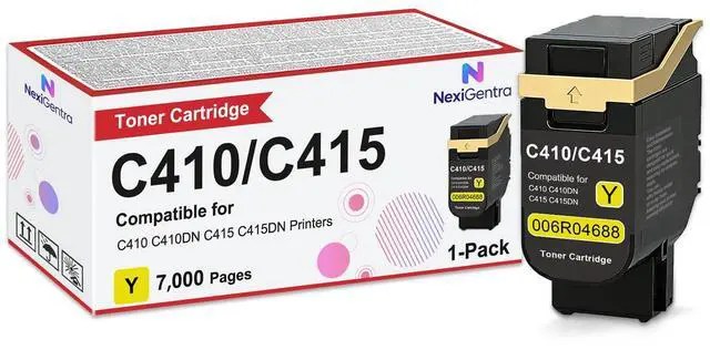 Main image of C410 Toner Cartridge 006R04688 Yellow Toner Cartridges Compatible for Xerox Genuine C410 C410DN C415 C415DN Printers Series High Capacity 7,000 Pages 1-Pack Yellow