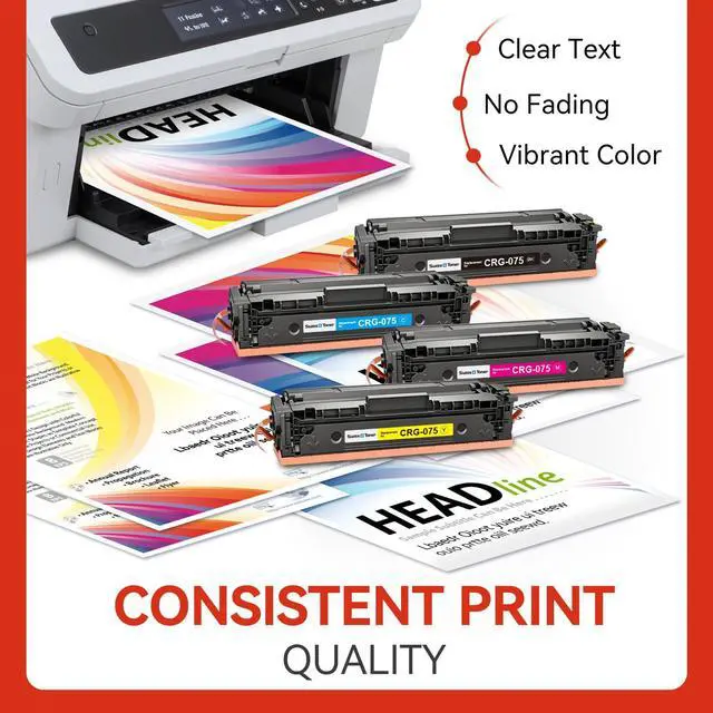 Alt view image 5 of 7 - 075 Toner Cartridge Set Compatible with Canon 075 075H for MF665Cdw 4 Pack | CRG075 | Replacement for Canon MF665Cdw | MF663Cdw | MF662Cdw | LBP646Cdw | LBP647Cdw | MF660c LBP640c Series | Smart Chip