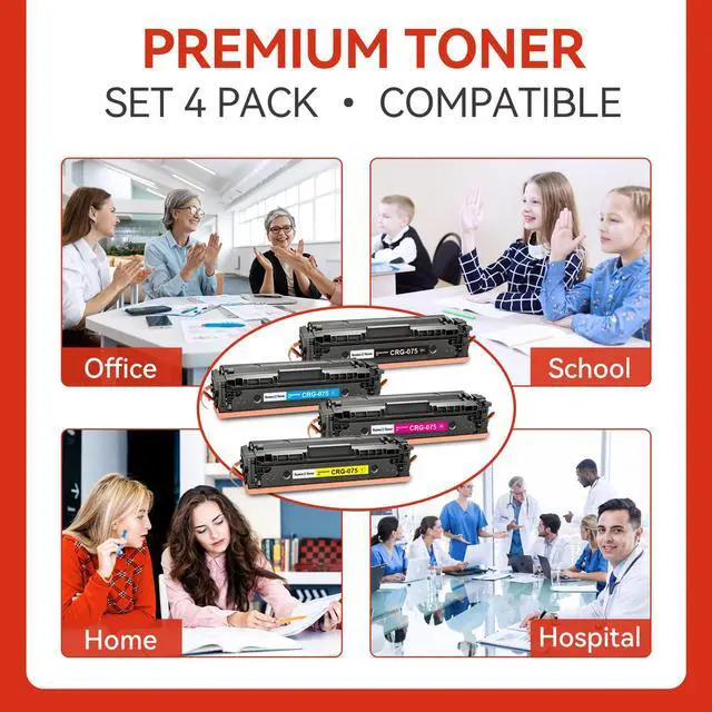 Alt view image 7 of 7 - 075 Toner Cartridge Set Compatible with Canon 075 075H for MF665Cdw 4 Pack | CRG075 | Replacement for Canon MF665Cdw | MF663Cdw | MF662Cdw | LBP646Cdw | LBP647Cdw | MF660c LBP640c Series | Smart Chip
