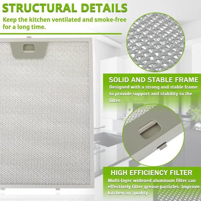 Alt view image 3 of 7 - WB02X24871 Range Hood Grease Filter Replacement 5 Layer Aluminum Mesh Hood Grease Filter Fit for GE JVW5361SJSS JVW5361EJ1ES JVW5361EJES(3Pack)