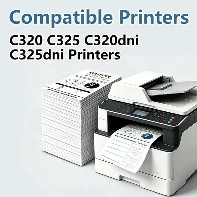 Alt view image 2 of 7 - Compatible with Xerox C320 C325 Toner Cartridges High Yield (with chip) | Black 1 pack, Compatible with C325 C320 Toner for Xerox C320dni C325dni Printers and 006R04823 ink