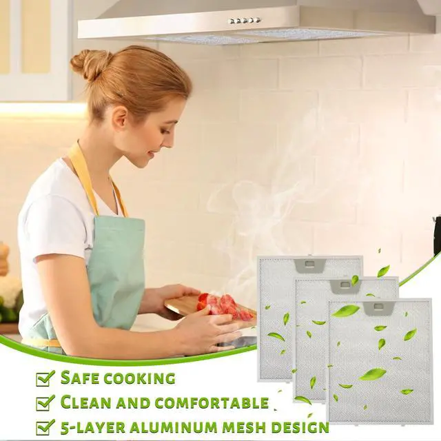 Alt view image 6 of 7 - WB02X24871 Range Hood Grease Filter Replacement 5 Layer Aluminum Mesh Hood Grease Filter Fit for GE JVW5361SJSS JVW5361EJ1ES JVW5361EJES(3Pack)