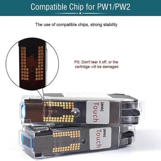 Alt view image 3 of 7 - 0.5inch Automatic Online Inkjet Coding Machine Ink Cartridge Replacement PS100 with Chips, Fast-Dry Solvent Cartridge for Variable Data/Date/Logo/Barcode/Image Inkjet Printer, (for PW1 / PW2)