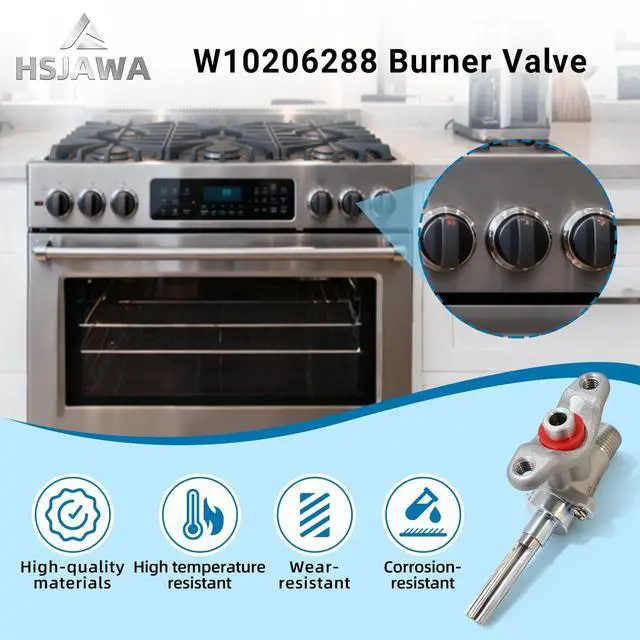 Alt view image 3 of 7 - WPW10206288 Range Surface Burner Valve W10206288 Gas Burner Fits for Whirlpool KitchenAid Maytag Models Include WPW10206288VP 2027909 AP6017058 PS11750353 EAP11750353 Valve (16K BTU) (Gray 2PC)