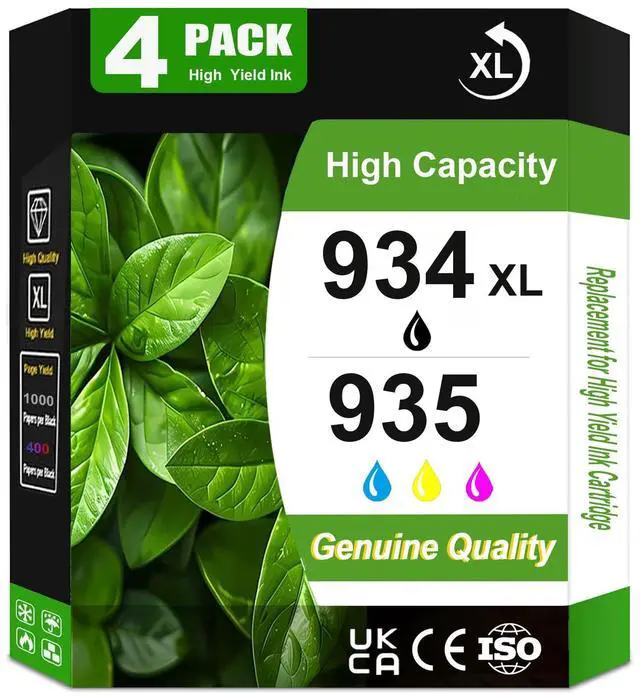Main image of 934XL 935 High Yield Ink Cartridge Use for Officejet Pro 6200 6230 6835 Officejet 6812 6815 6820 6800 Printers (4-Pack)
