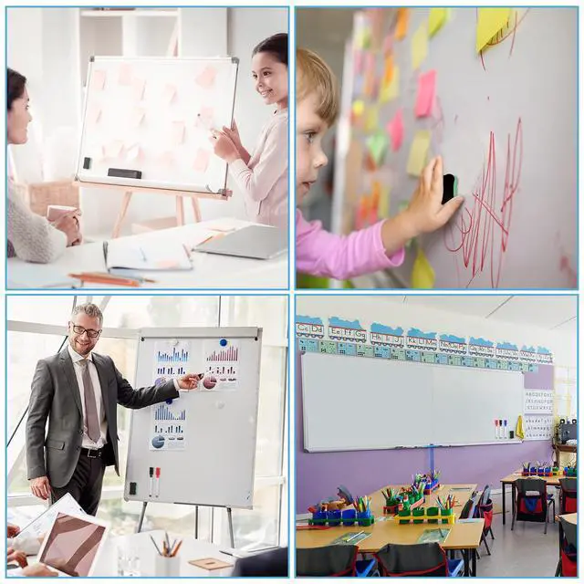 Alt view image 7 of 7 - Dry Erase Whiteboard Sticker Wall Decor Self-Adhesive Whiteboard Contact Paper Magnetic White Board Wall Paper Peel and Stick with 3 Markers and Eraser for Home, Office, Classroom(47 x 106 Inch)