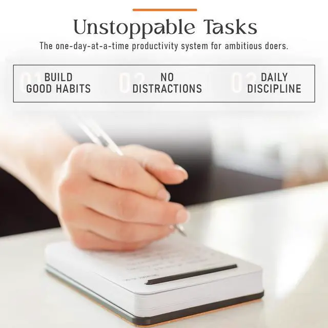 Alt view image 4 of 7 - Unstoppable Tasks 31 Blank Daily To-Do Cards with Aluminum Desk Card Holder, Minimalist Office Productivity To-Do Cards, Modern Desk Gift for Teams, Managers & Students (Black)