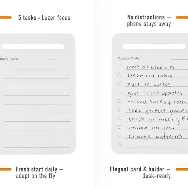 Alt view image 7 of 7 - Unstoppable Tasks 31 Blank Daily To-Do Cards with Aluminum Desk Card Holder, Minimalist Office Productivity To-Do Cards, Modern Desk Gift for Teams, Managers & Students (Silver)