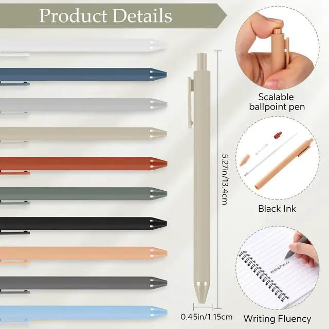 Alt view image 3 of 6 - 50 Sets Lined Spiral Notebooks with Sticky Notes and Bamboo Pens, Back-to-school Gifts for Office Teachers Staff, Boho Notebook with Pen Bulk Gift (Neutral)