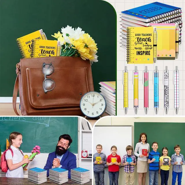 Alt view image 6 of 6 - 48 Sets Back to School Teacher Appreciation Gift Bulk Inspirational Spiral Notebook Journal Ballpoint Pens Thank You Gift from Students for Classroom Office Employee Staff Supplies