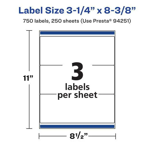 Alt view image 5 of 7 - Matte White Rectangle Labels, Sure Feed Technology, 3-1/4" x 8-3/8", 750 Matte White Printable Labels