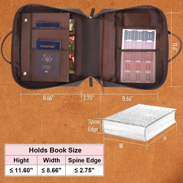 Alt view image 6 of 7 - Benedictus Full Grain Leather Bible Cover, Church Book Bag with Detachable Highlighter Panel, 12-Color Highlighter Set, Gel Pen & Bible Index Tabs Included